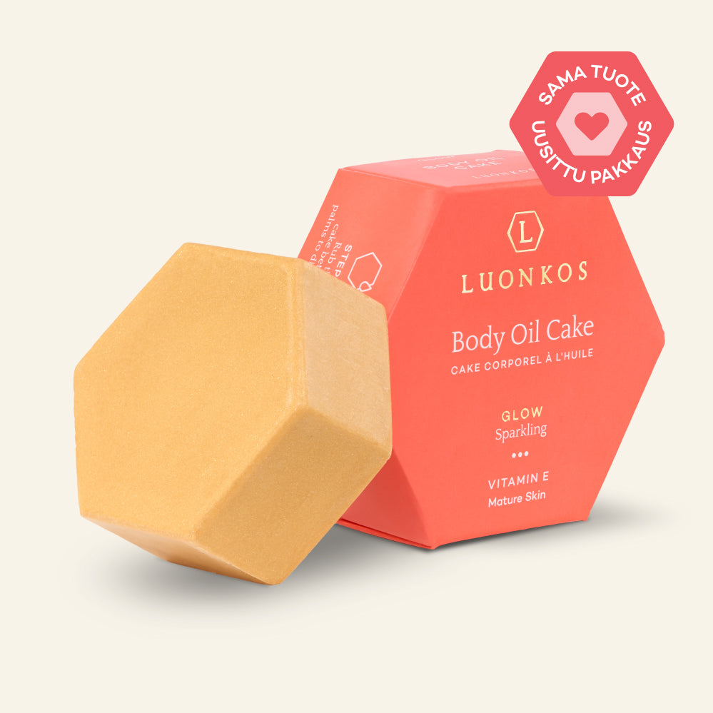 Glow body oil cake 55 g, sparkling