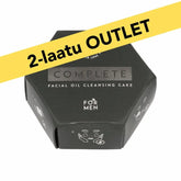 2-laatu Complete facial oil cleansing cake for men with natural ingredients and a spicy scent in eco-friendly packaging