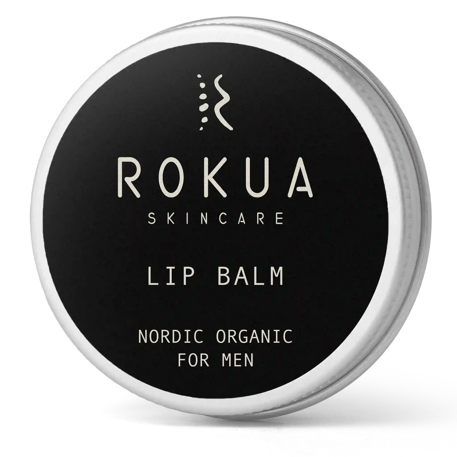 Rokua huulibalsami 10ml luonnollinen kosteuttava ja suojaava huulirasva miehille mustassa purkissa