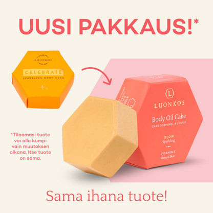 Glow body oil cake 55 g, sparkling (Celebrate)