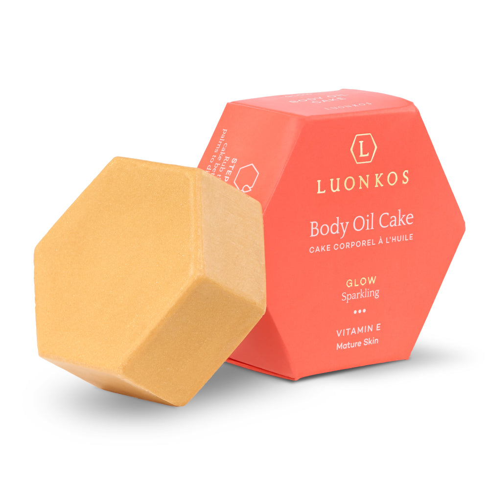 Glow body oil cake 55 g, sparkling
