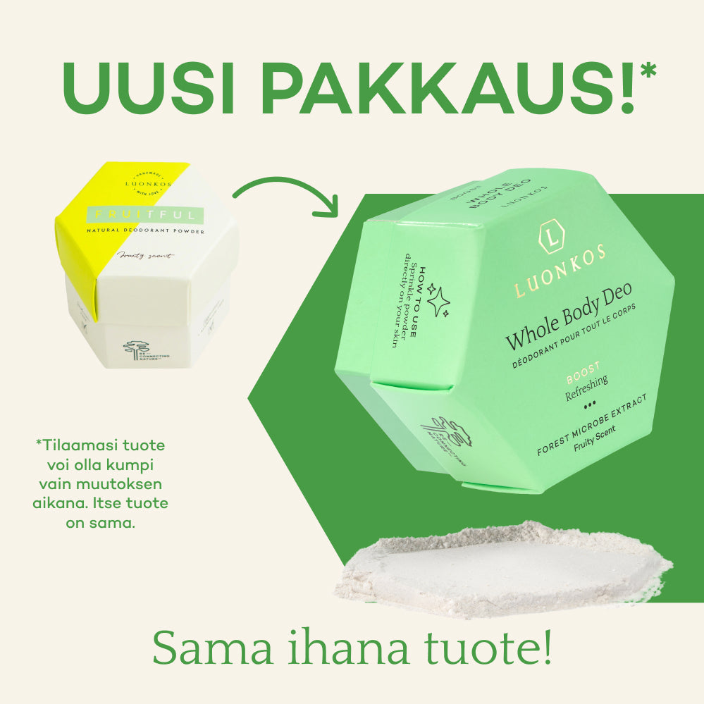Fruktig puderdeodorant, fruktig doft