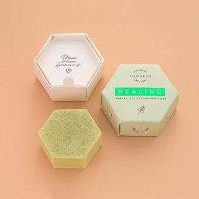 Rengöringskaka med 2 kvaliteter för ansiktet, helande oljor