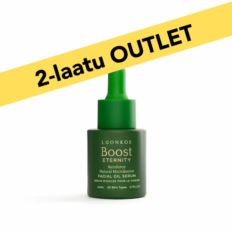 2-laatuinen Luonkos Boost Eternity facial oil serum 20ml for all skin types with natural microbiome, moisturizing and strengthening skin barrier.