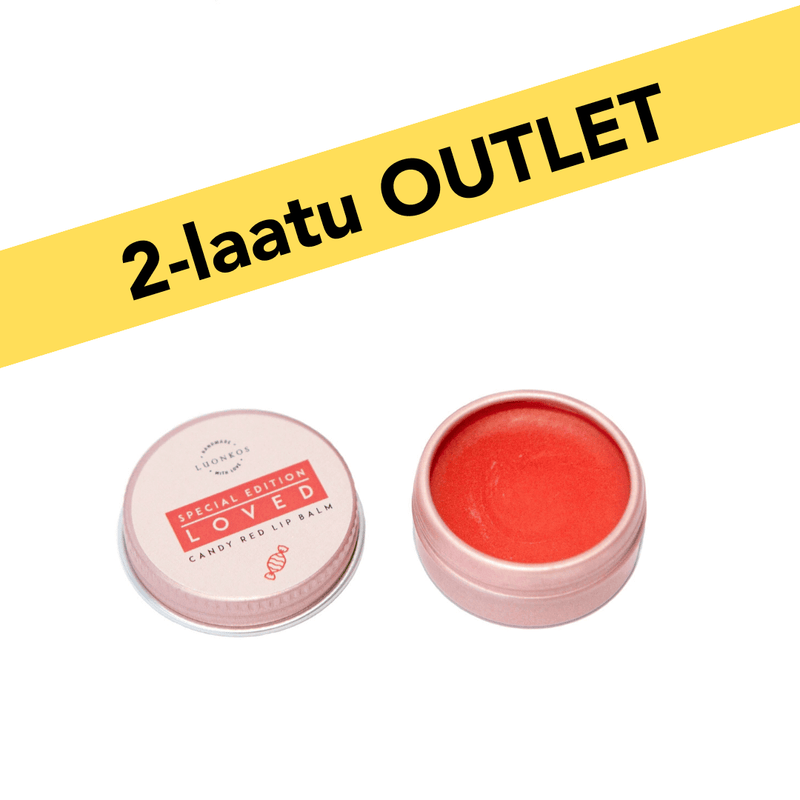 2-laatu Loved Special Edition sävytettävä huulivoide 10ml vaaleanpunaisessa rasiassa, luonnollinen kosteuttava ja hoitava huulivoide kevyellä vaaleanpunaisella sävyllä ja kiillolla.