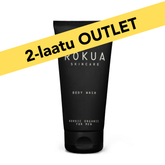 Rokua suihkugeeli 175ml black tube body wash with yellow outlet sale banner