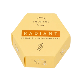 Radiant öljypuhdistuskakku kasvoille, luonnollinen ja hellävarainen öljypuhdistustuote kuivalle ja herkälle iholle.