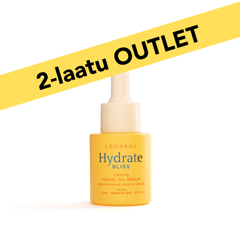 2-laatuinen Luonkos Hydrate Bliss calming facial oil serum 20ml for dry and sensitive skin with outlet label