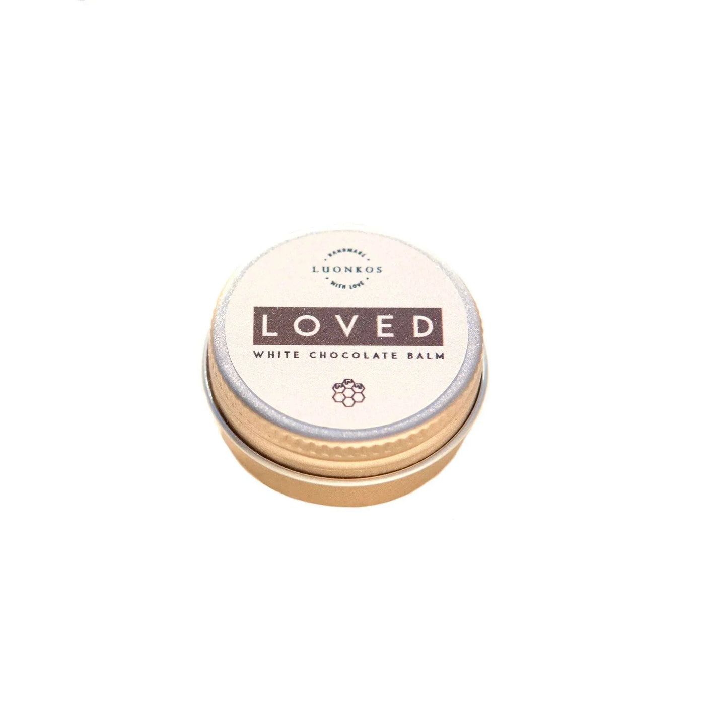 Loved white chocolate balm huulirasva with natural beeswax for moisturizing and protecting dry lips and skin.