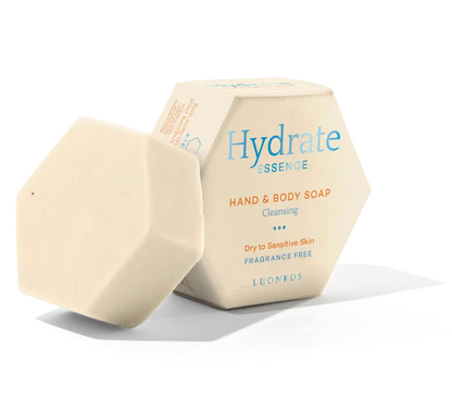 Luonkos Essence fragrance-free palasaippua for dry and sensitive skin, gentle hand and body soap with natural ingredients.
