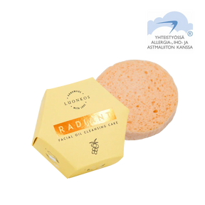 Radiant öljypuhdistuskakku facial oil cleansing cake with natural sponge for gentle and effective skin cleansing set