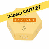 2-laatuinen Radiant öljypuhdistuskakku kasvoille kuivalle ja herkälle iholle ilman lisättyä tuoksua, luonnollinen ja vegaaninen meikinpuhdistustuote