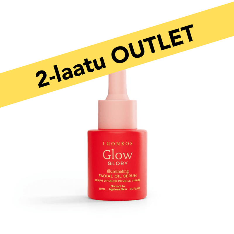 Red Luonkos Glory illuminating facial oil serum 20ml with yellow 2-laatu outlet banner