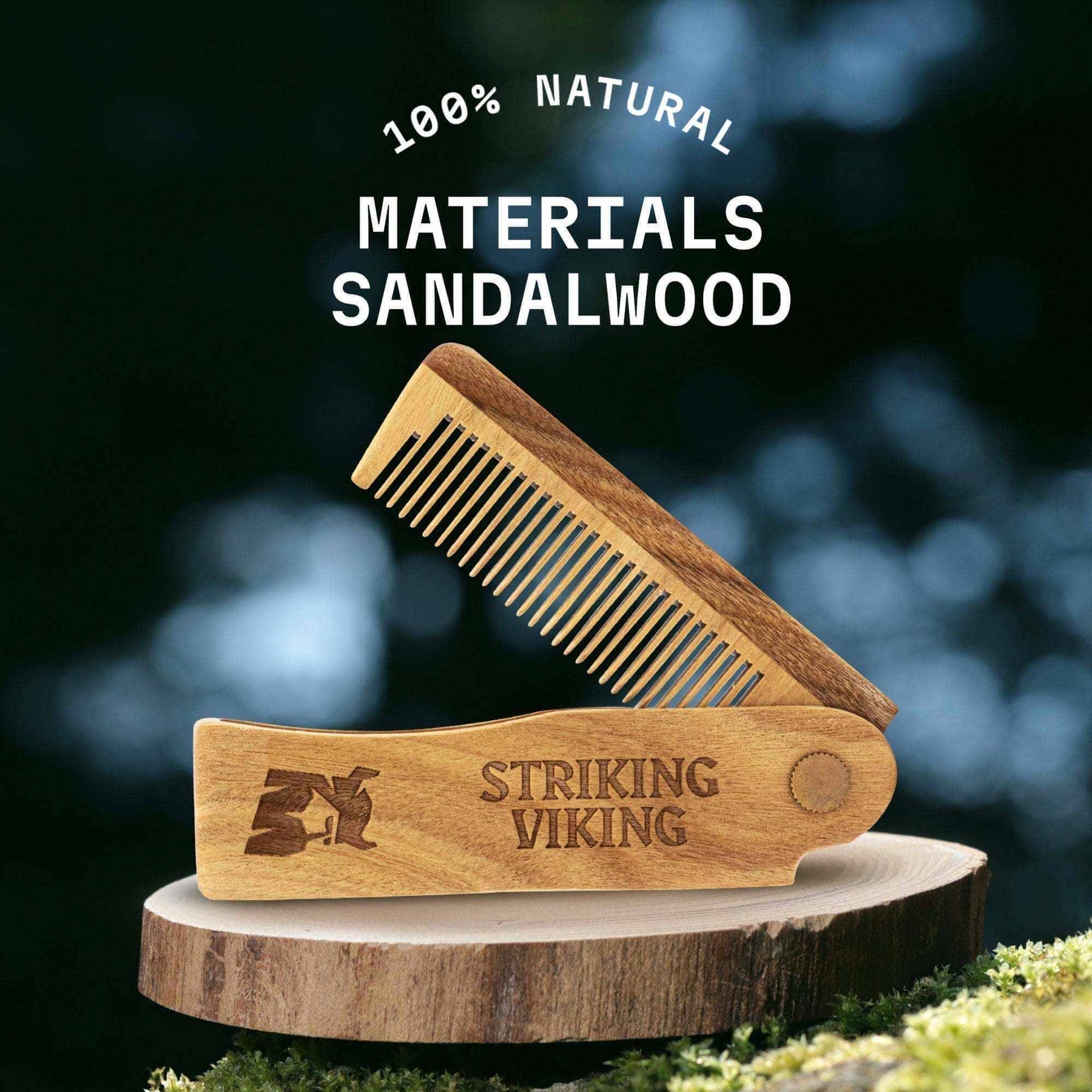 Striking Viking - taitettava puinen partakampa
