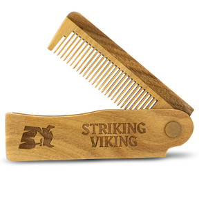 Taitettava puinen partakampa