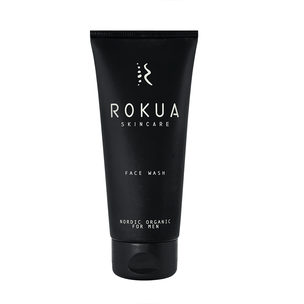 Rokua Face Wash 100ml black tube with natural ingredients for refreshing and cleansing skin