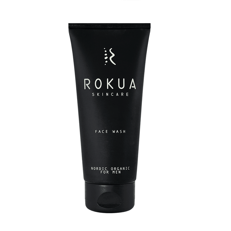 Rokua Face Wash 100ml black tube with natural ingredients for refreshing and cleansing skin